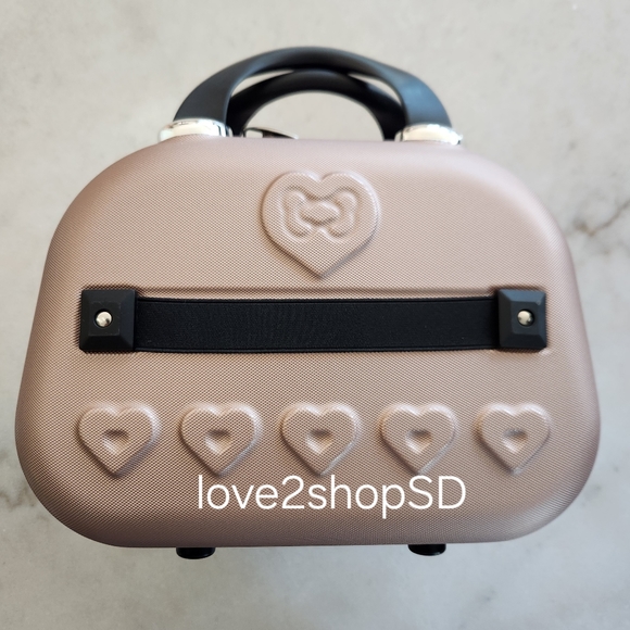 Hello Kitty Hard Shell Makeup Train Case Luggage New & Unused Rose Gold - Picture 3 of 7